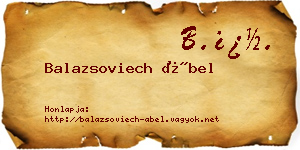 Balazsoviech Ábel névjegykártya